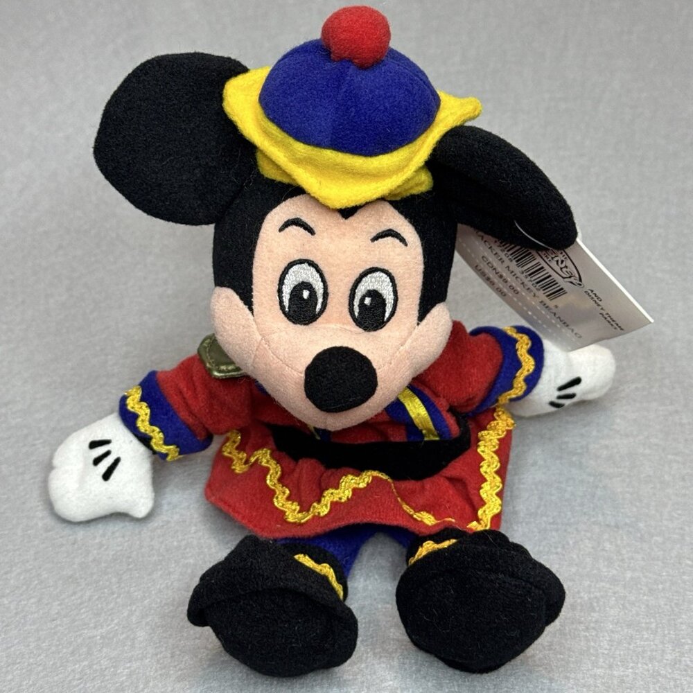 Nutcracker Mickey Mouse The Disney Store Bean Bag Plush 9" Stuffed Toy Animal